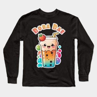 Boba Bae Kawaii Boba Tea Graphic Long Sleeve T-Shirt